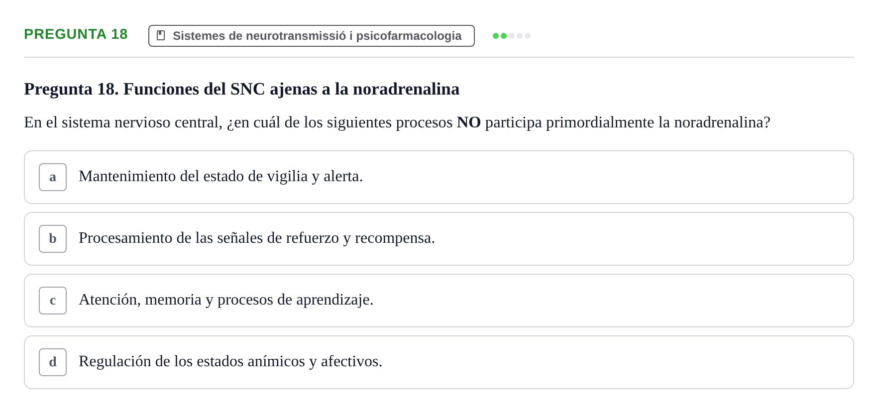 Enunciado: Pregunta 18