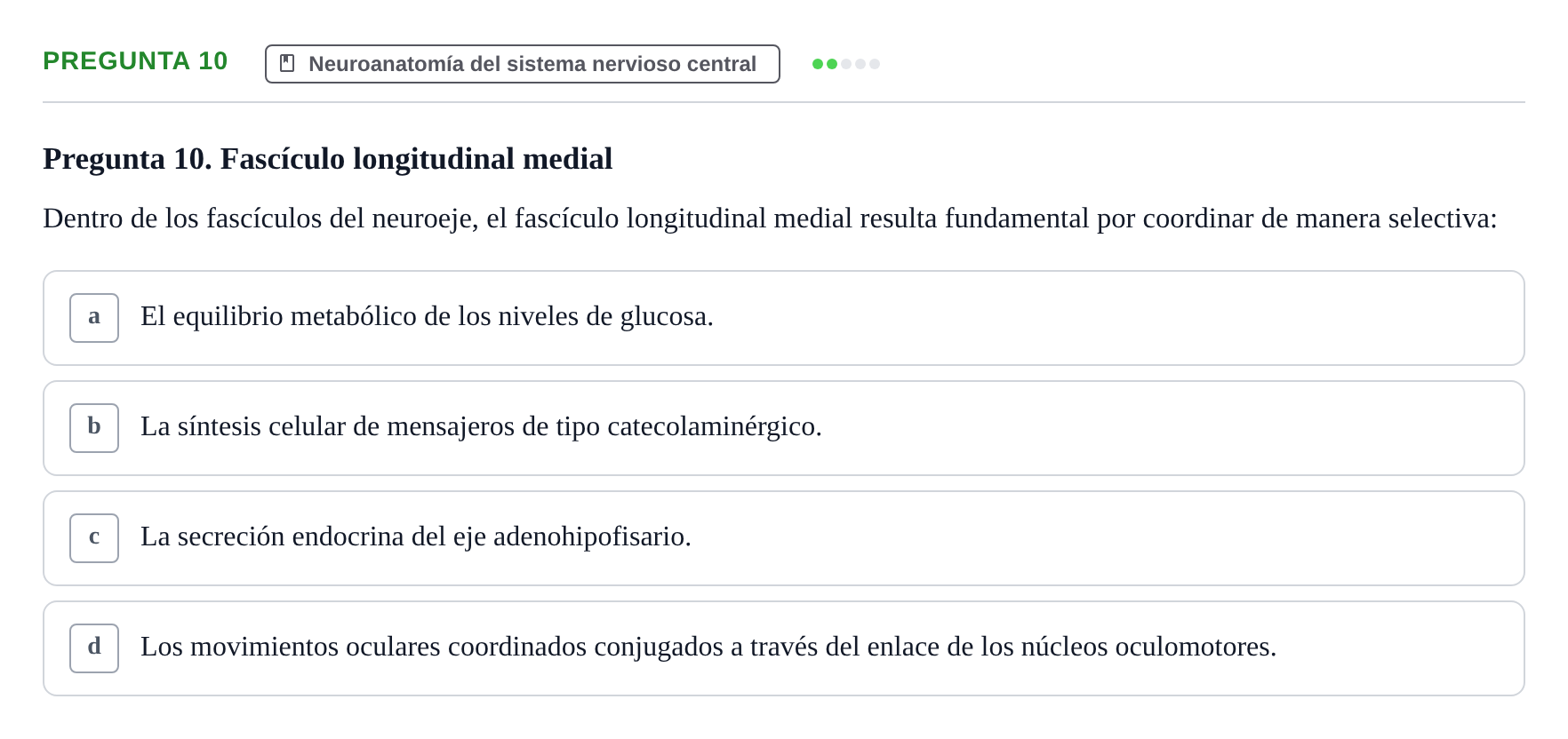Enunciado: Pregunta 10 · Anatomía Humana UB 2024