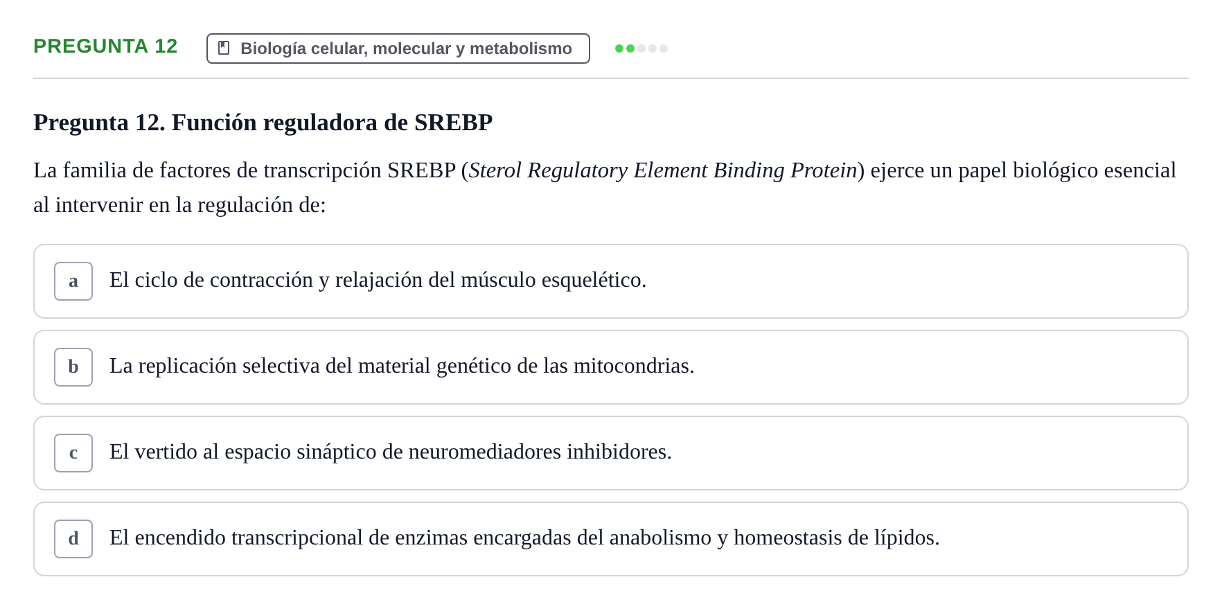 Enunciado: Pregunta 12 · Anatomía Humana UB 2024