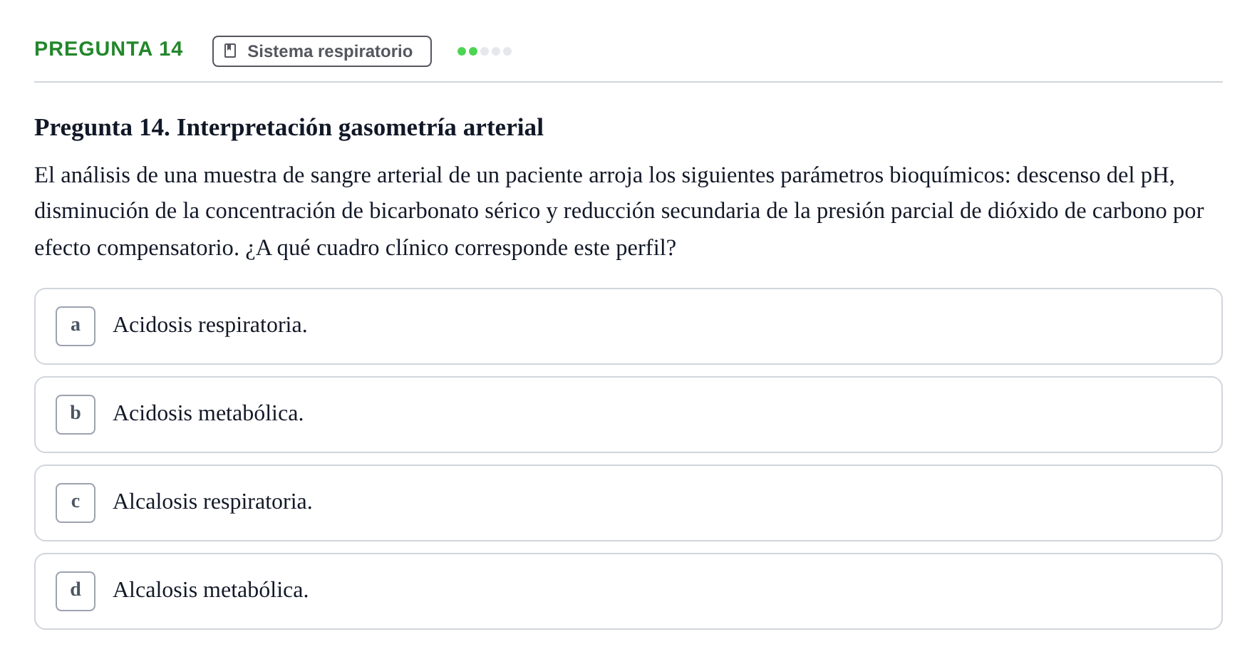 Enunciado: Pregunta 14 · Anatomía Humana UB 2024