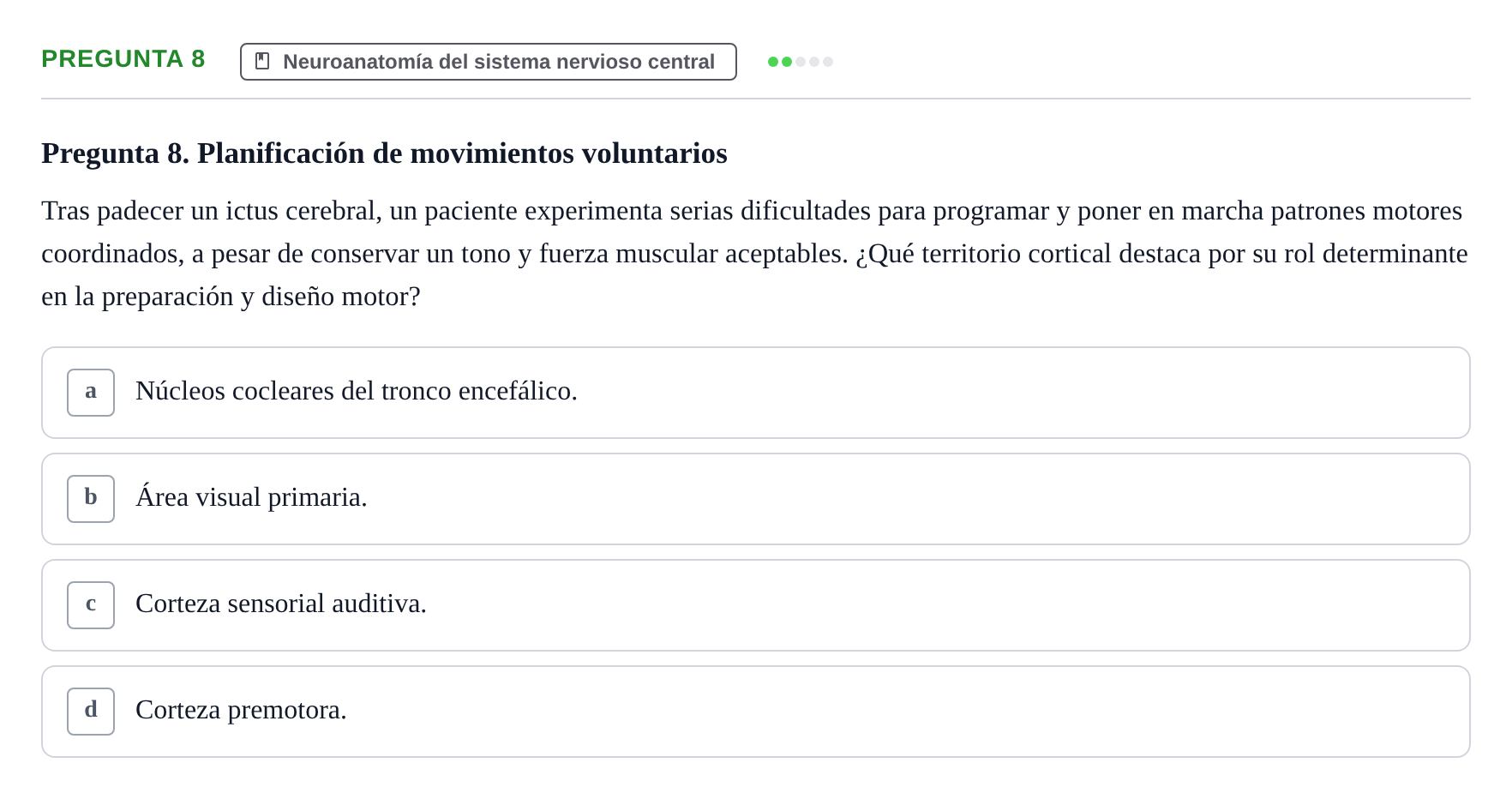 Enunciado: Pregunta 8 · Anatomía Humana UB 2024