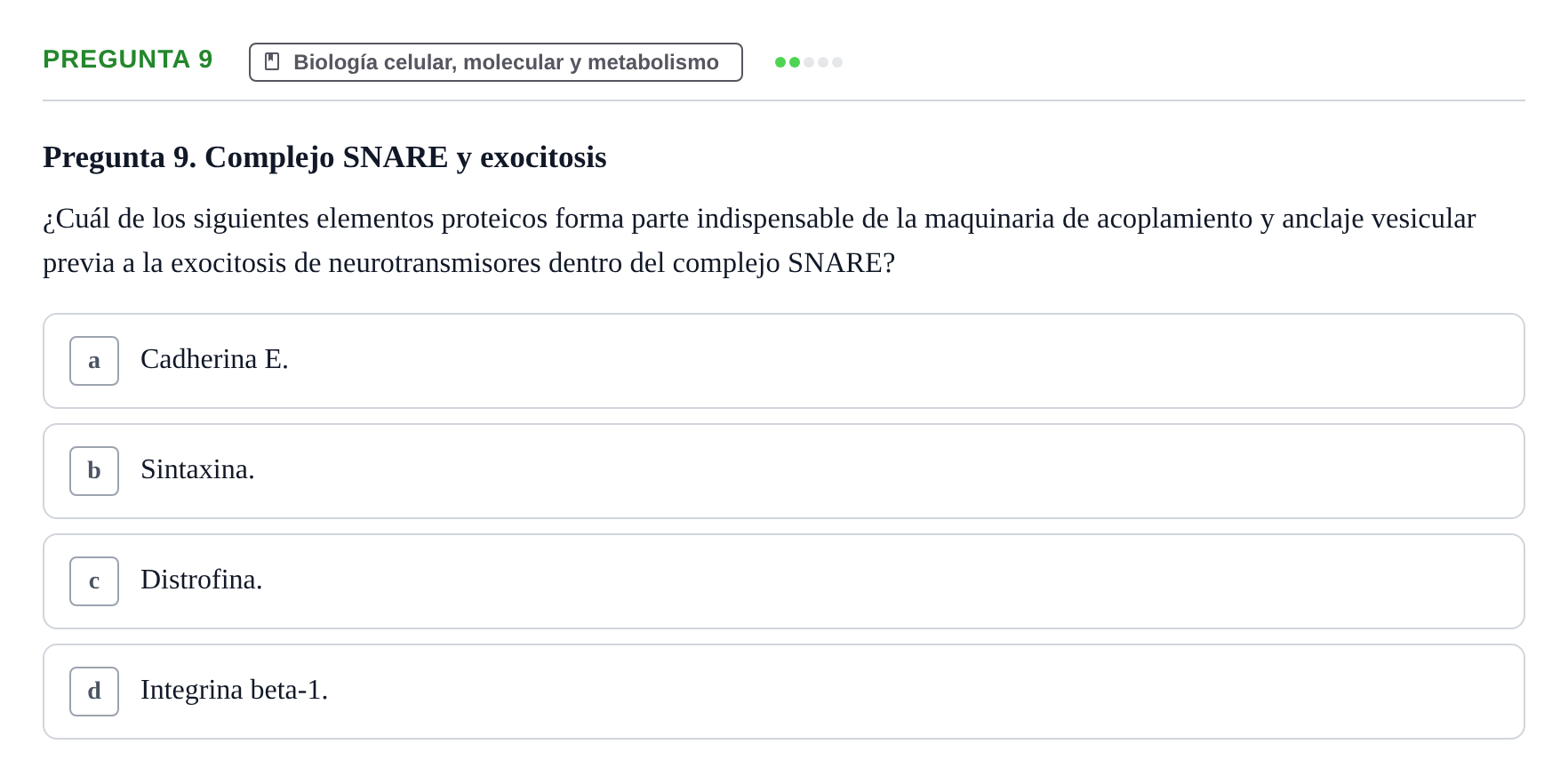 Enunciado: Pregunta 9 · Anatomía Humana UB 2024