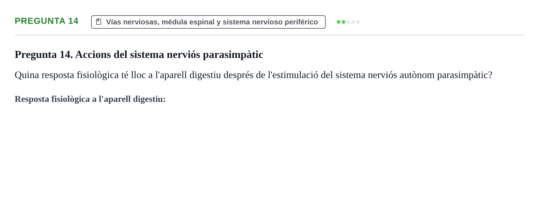 Enunciado: Pregunta 14 · Anatomía Humana UB Examen 1. Anatomia Humana