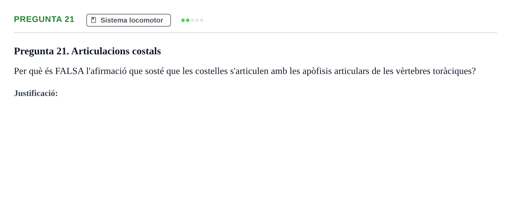 Enunciado: Pregunta 21 · Anatomía Humana UB Examen 1. Anatomia Humana