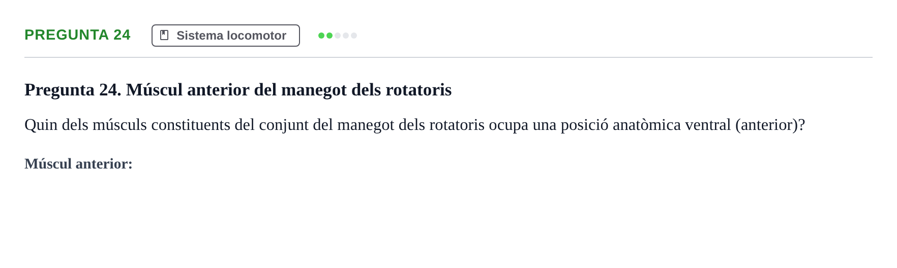 Enunciado: Pregunta 24 · Anatomía Humana UB Examen 1. Anatomia Humana