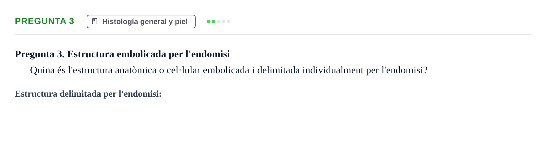 Enunciado: Pregunta 3 · Anatomía Humana UB Examen 1. Anatomia Humana