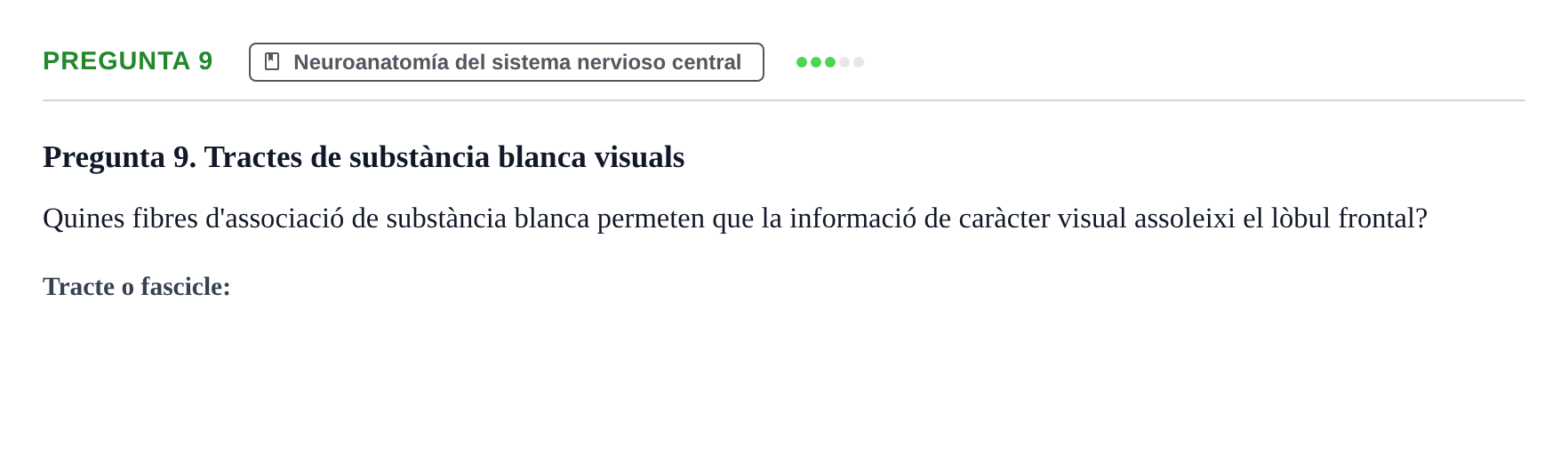 Enunciado: Pregunta 9 · Anatomía Humana UB Examen 1. Anatomia Humana