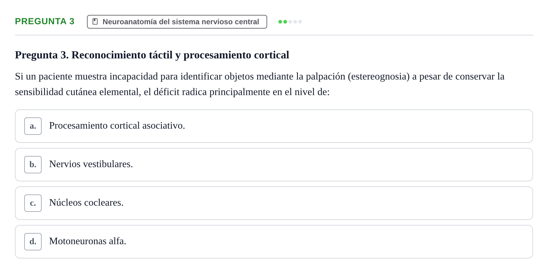 Enunciado: Pregunta 3 · Anatomía Humana UB 2024