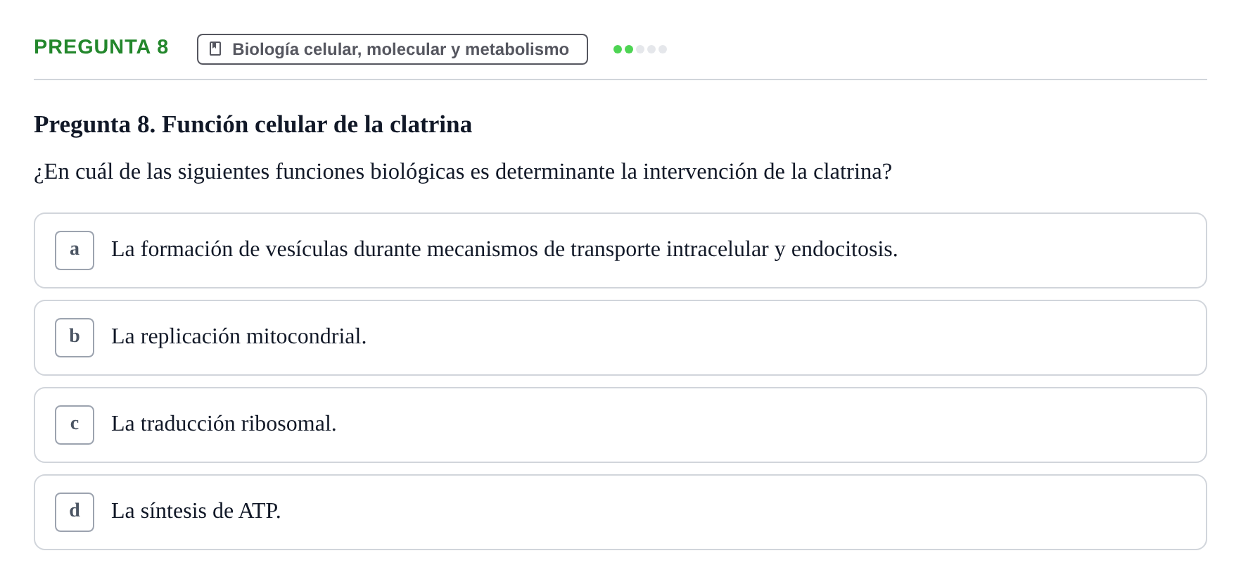 Enunciado: Pregunta 8 · Anatomía Humana UB 2024