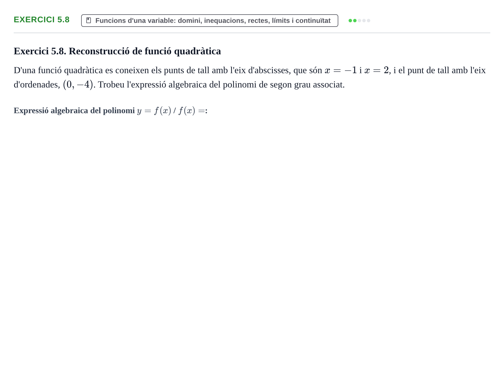Enunciado: Exercici 5.8