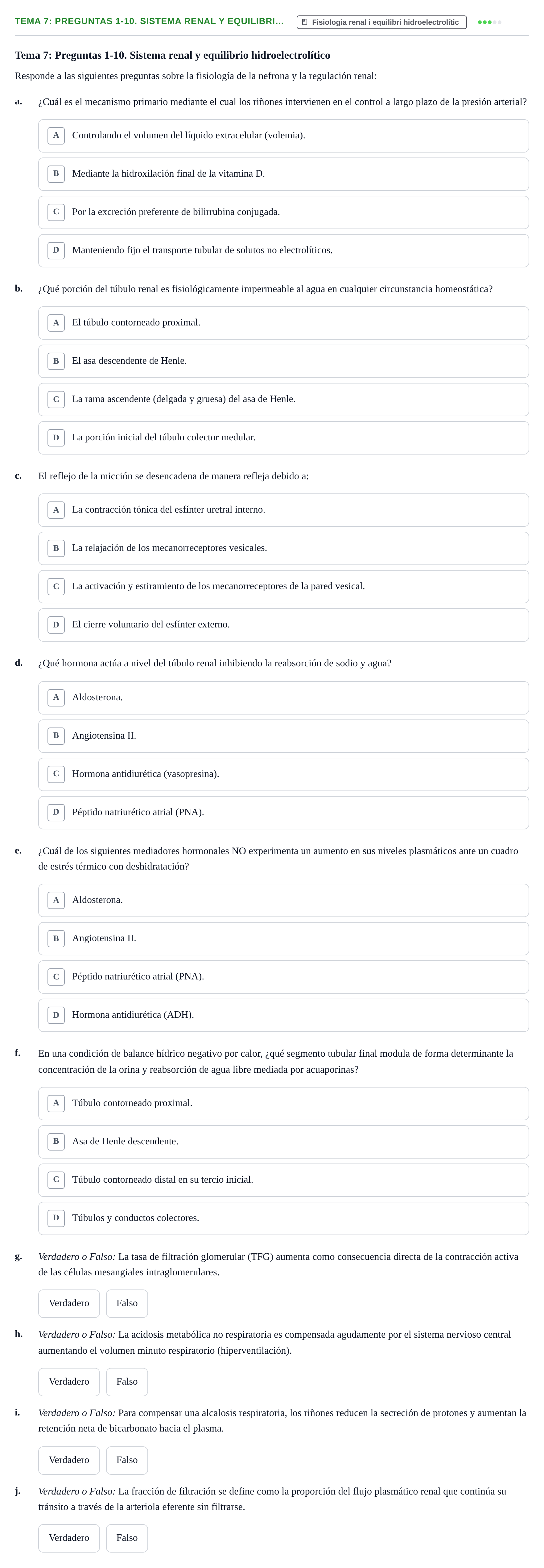 Enunciado: Tema 7: Preguntas 1-10. Sistema renal y equilibri…