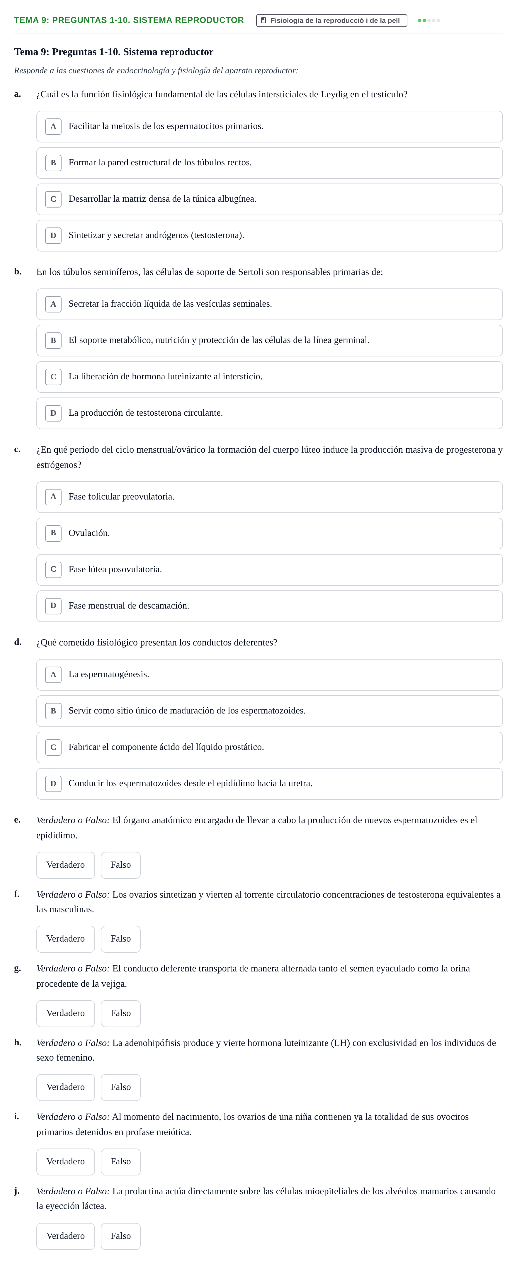 Enunciado: Tema 9: Preguntas 1-10. Sistema reproductor