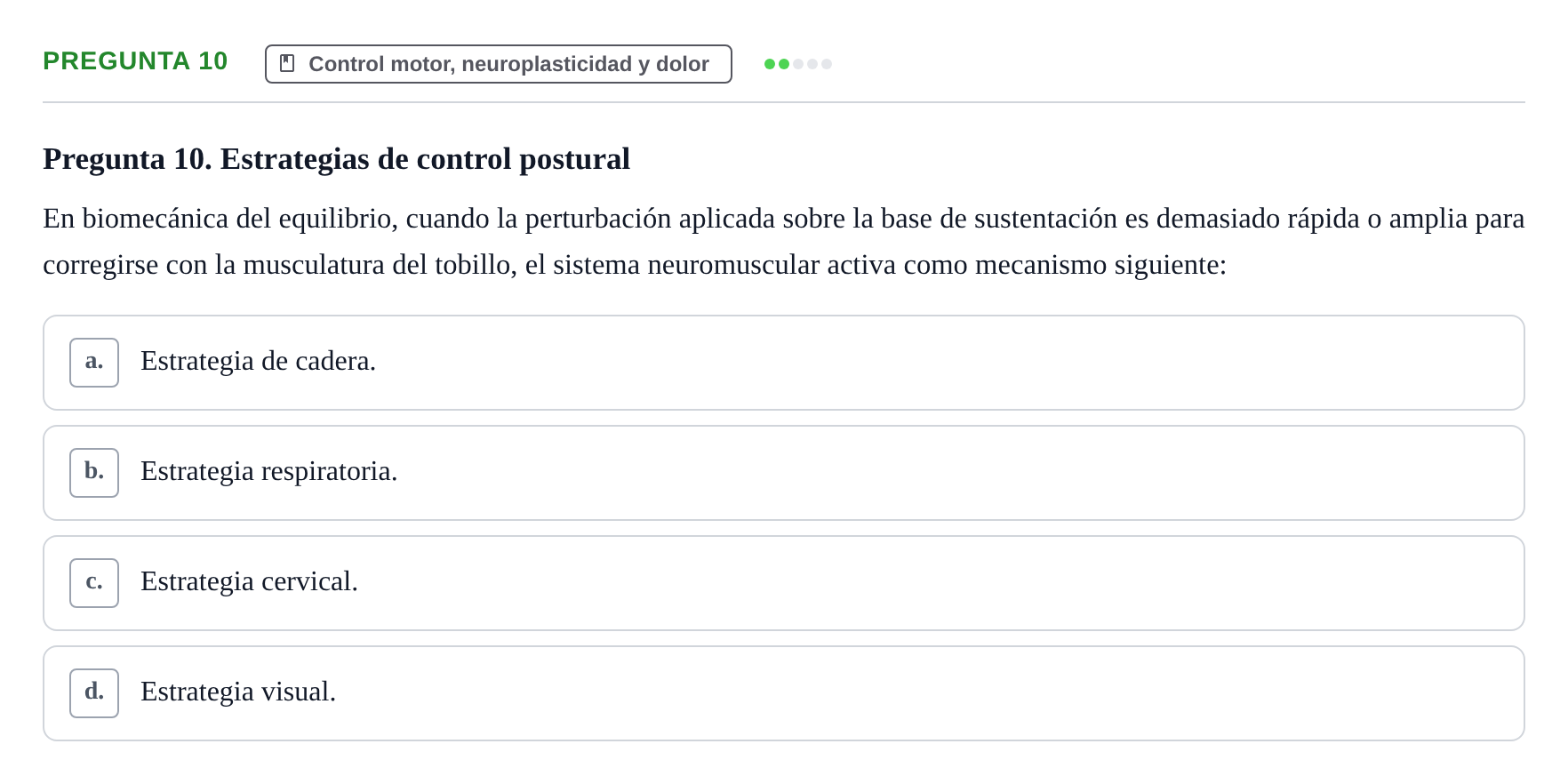 Enunciado: Pregunta 10 · Anatomía Humana UB Juny 2025