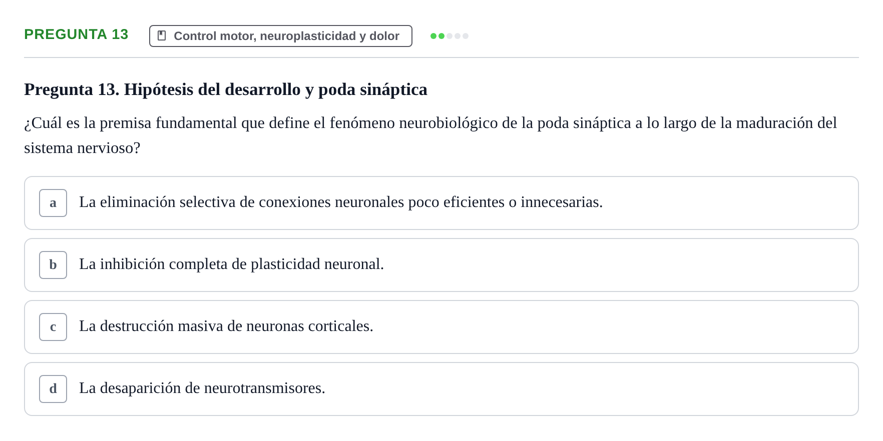 Enunciado: Pregunta 13 · Anatomía Humana UB Juny 2025