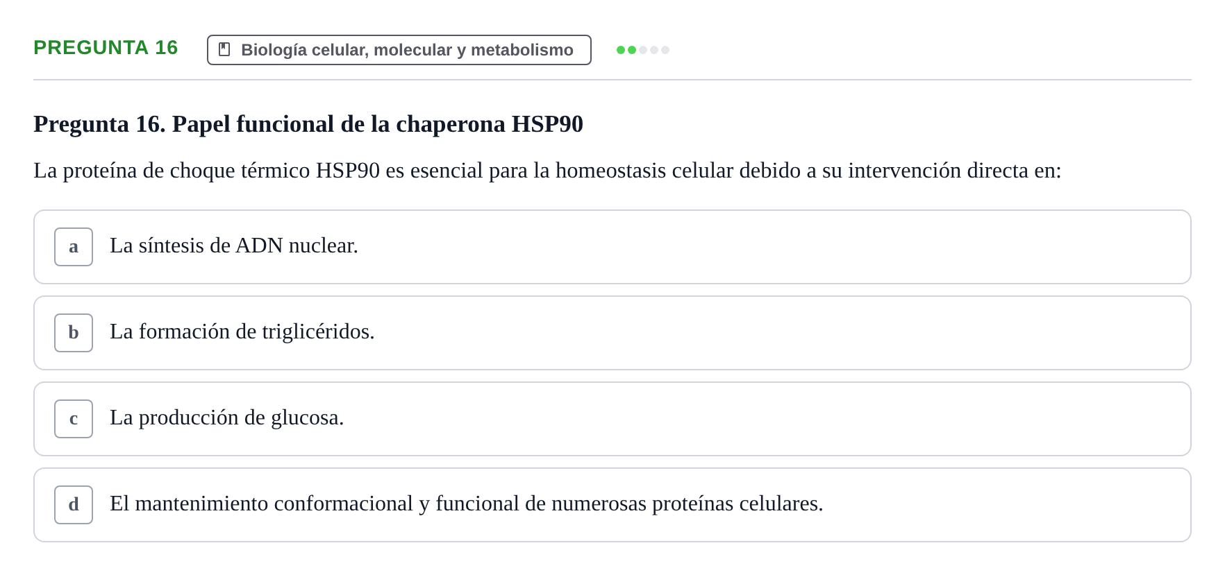 Enunciado: Pregunta 16 · Anatomía Humana UB Juny 2025