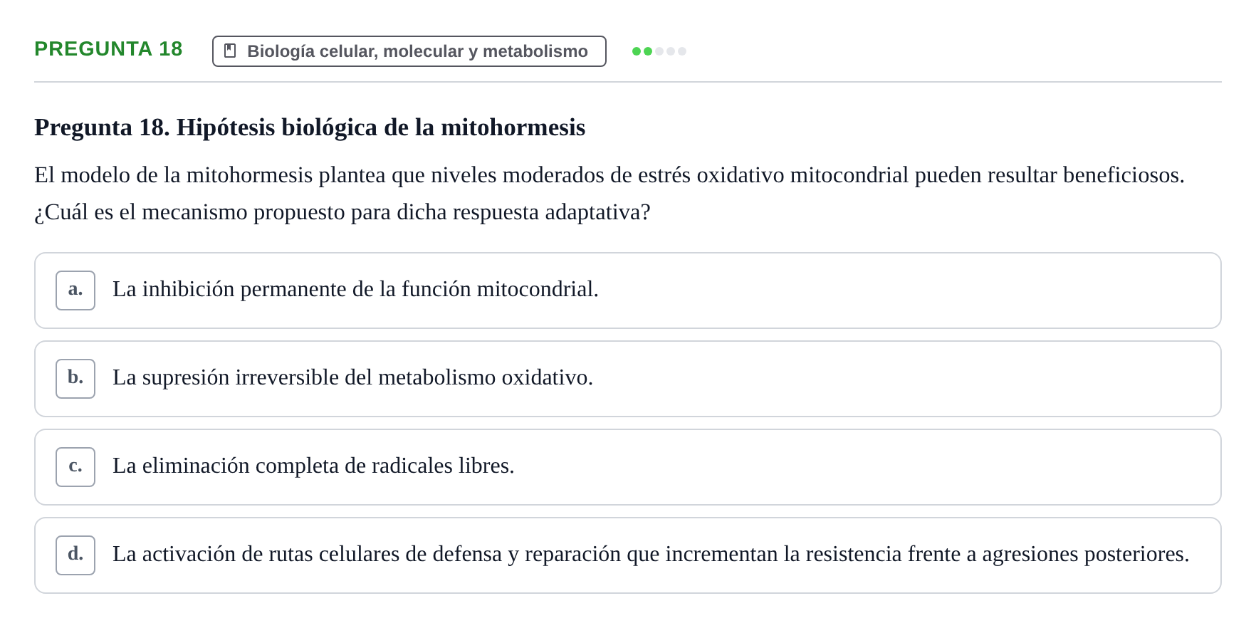 Enunciado: Pregunta 18 · Anatomía Humana UB Juny 2025