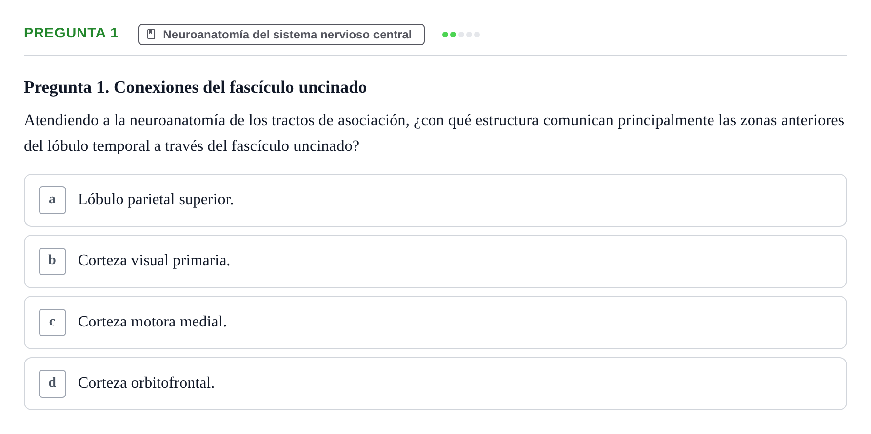Enunciado: Pregunta 1 · Anatomía Humana UB Juny 2025