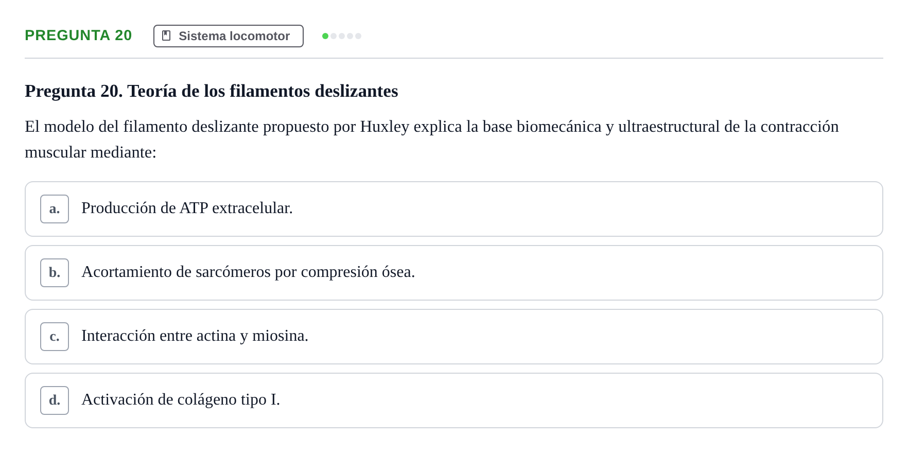 Enunciado: Pregunta 20 · Anatomía Humana UB Juny 2025