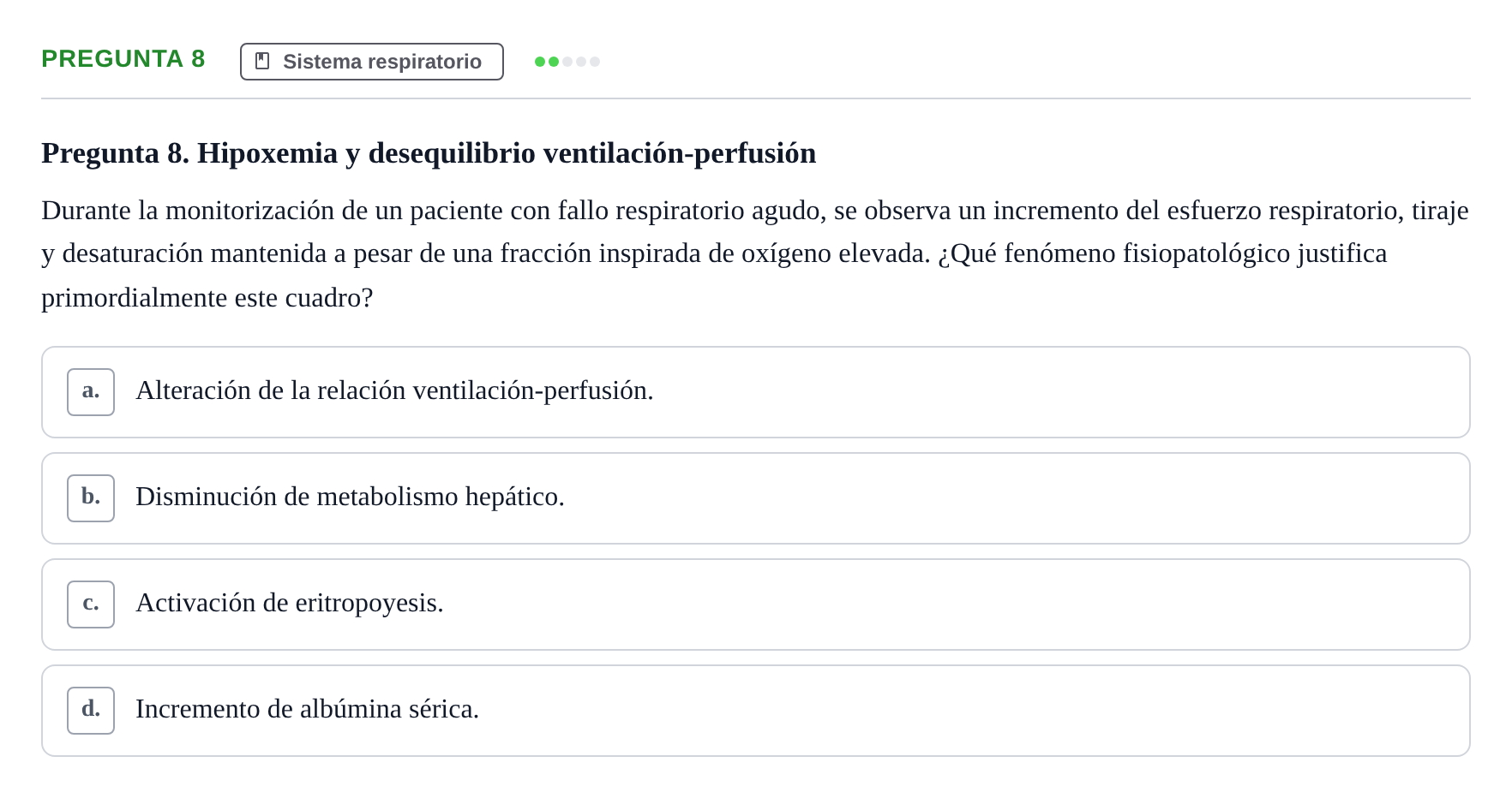 Enunciado: Pregunta 8 · Anatomía Humana UB Juny 2025