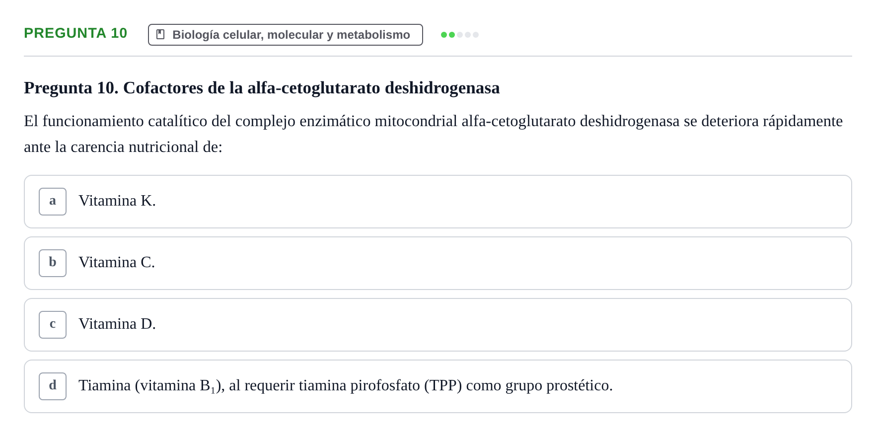 Enunciado: Pregunta 10 · Anatomía Humana UB Juny 2024