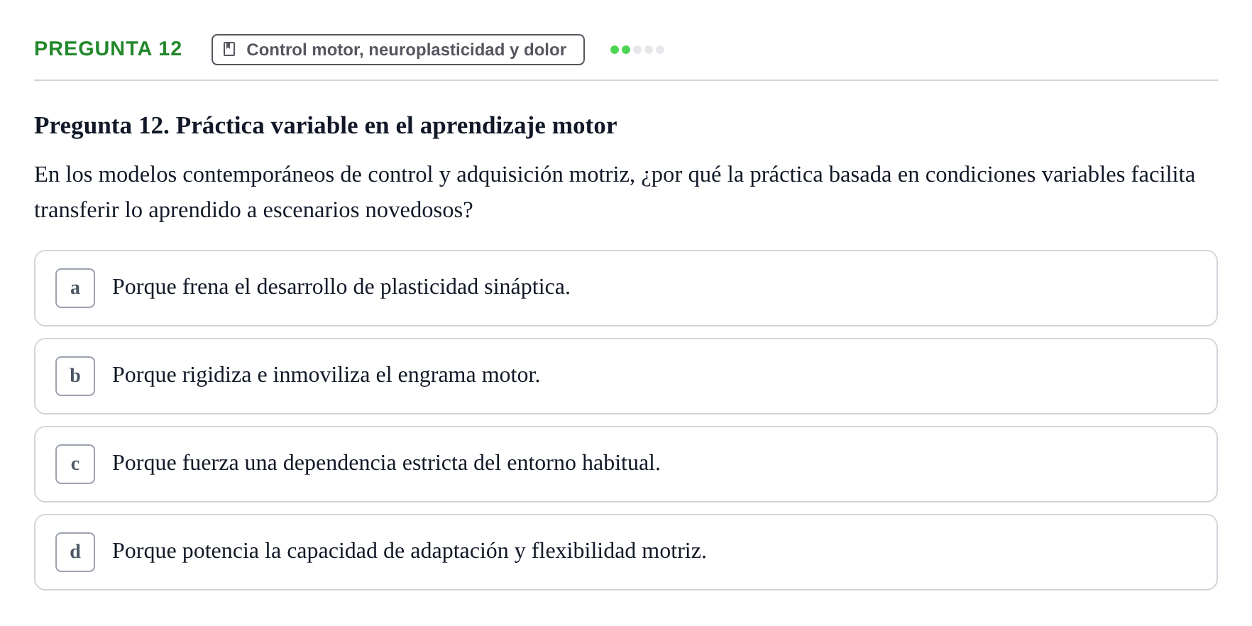Enunciado: Pregunta 12 · Anatomía Humana UB Juny 2024
