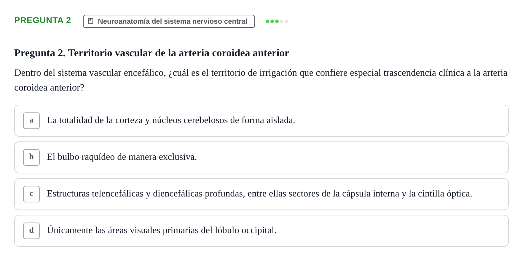Enunciado: Pregunta 2 · Anatomía Humana UB Juny 2024
