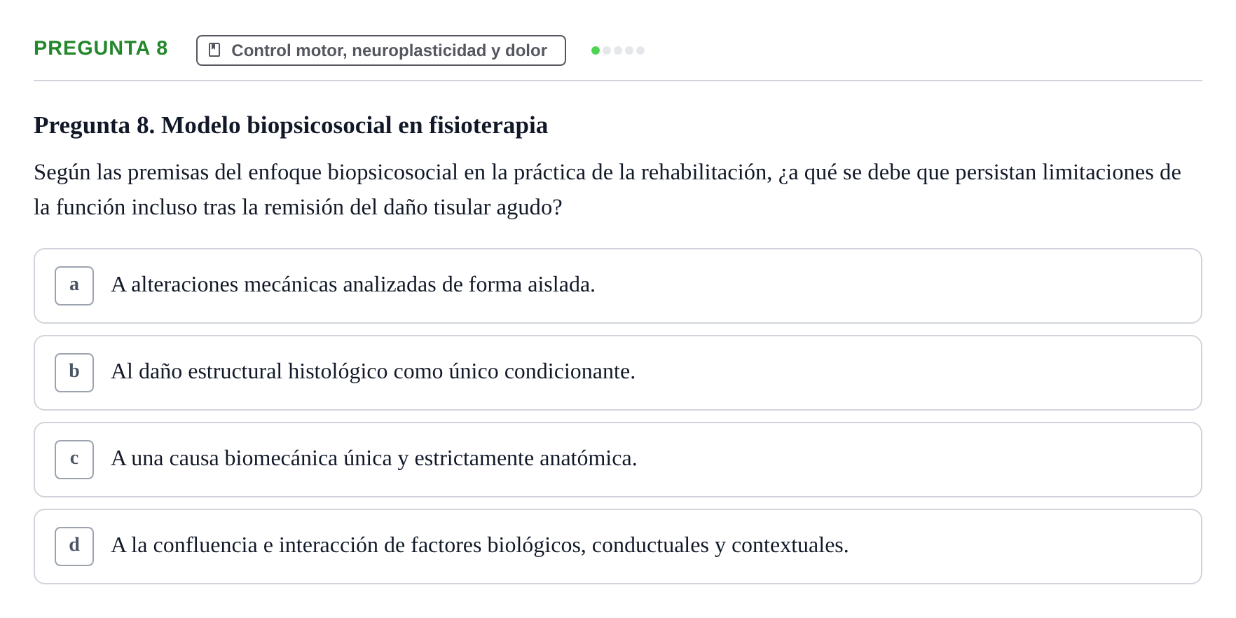 Enunciado: Pregunta 8 · Anatomía Humana UB Juny 2024