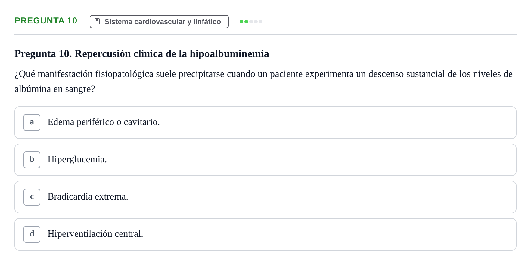 Enunciado: Pregunta 10 · Anatomía Humana UB Juny 2020