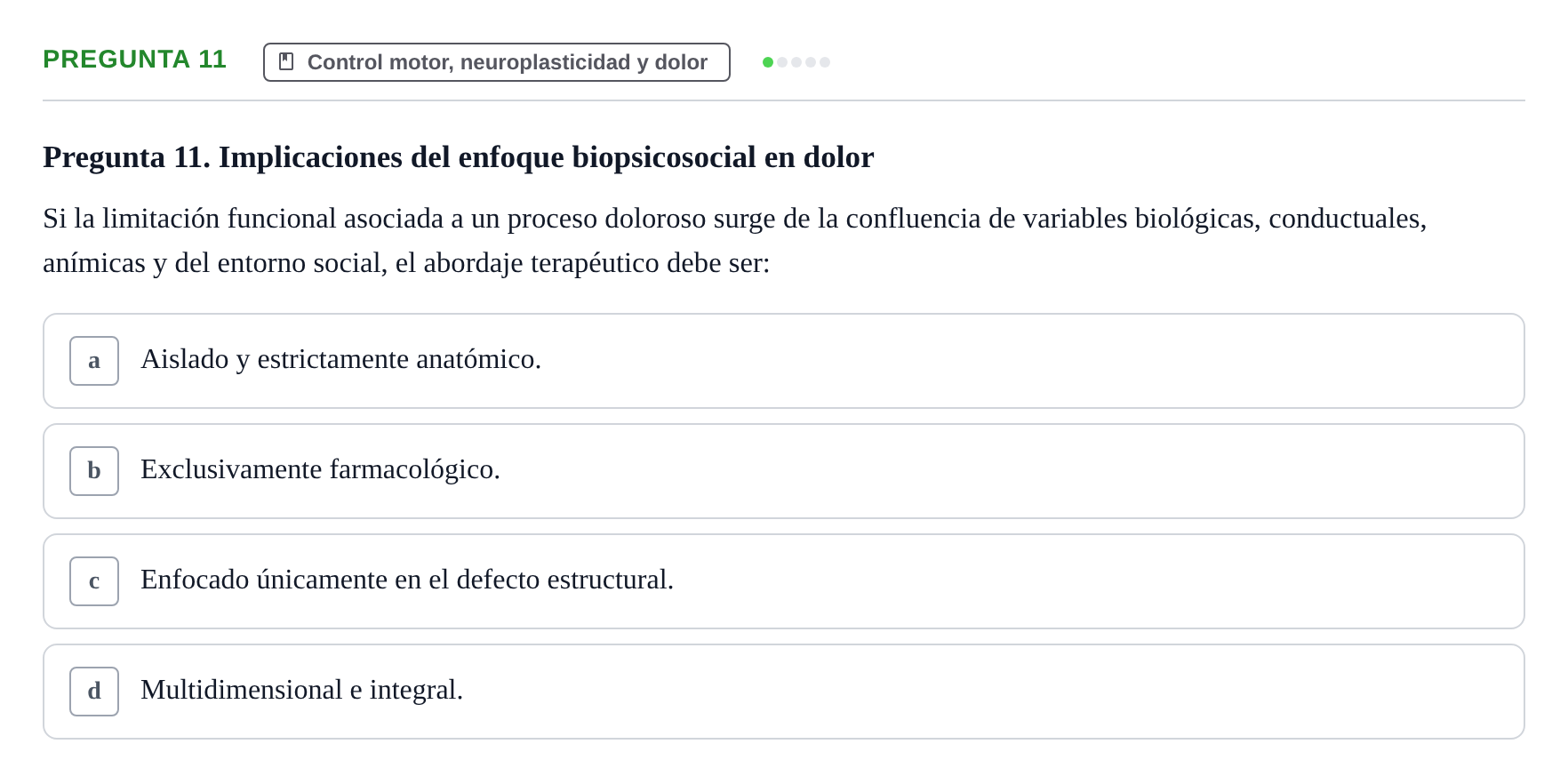 Enunciado: Pregunta 11 · Anatomía Humana UB Juny 2020