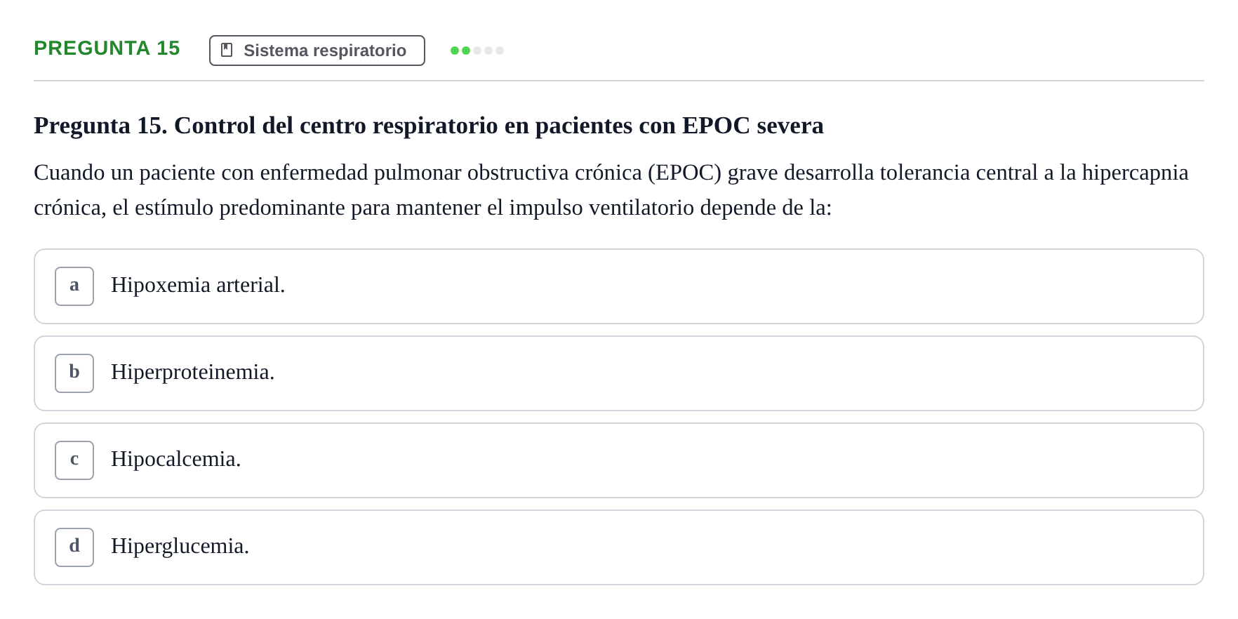 Enunciado: Pregunta 15 · Anatomía Humana UB Juny 2020