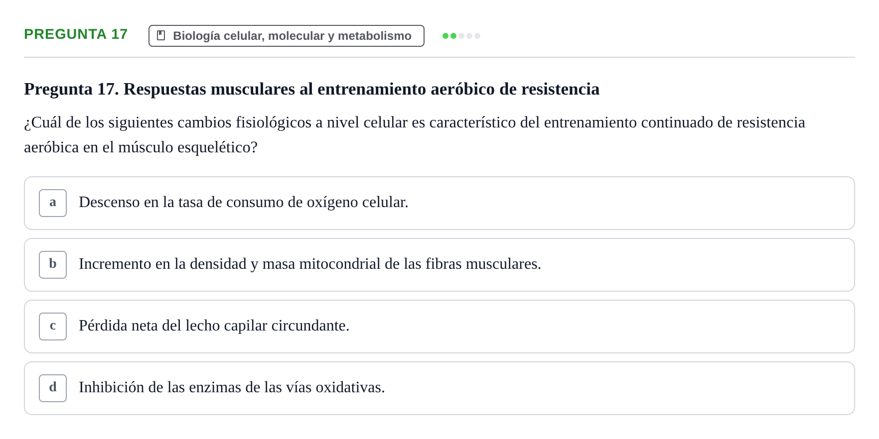 Enunciado: Pregunta 17 · Anatomía Humana UB Juny 2020