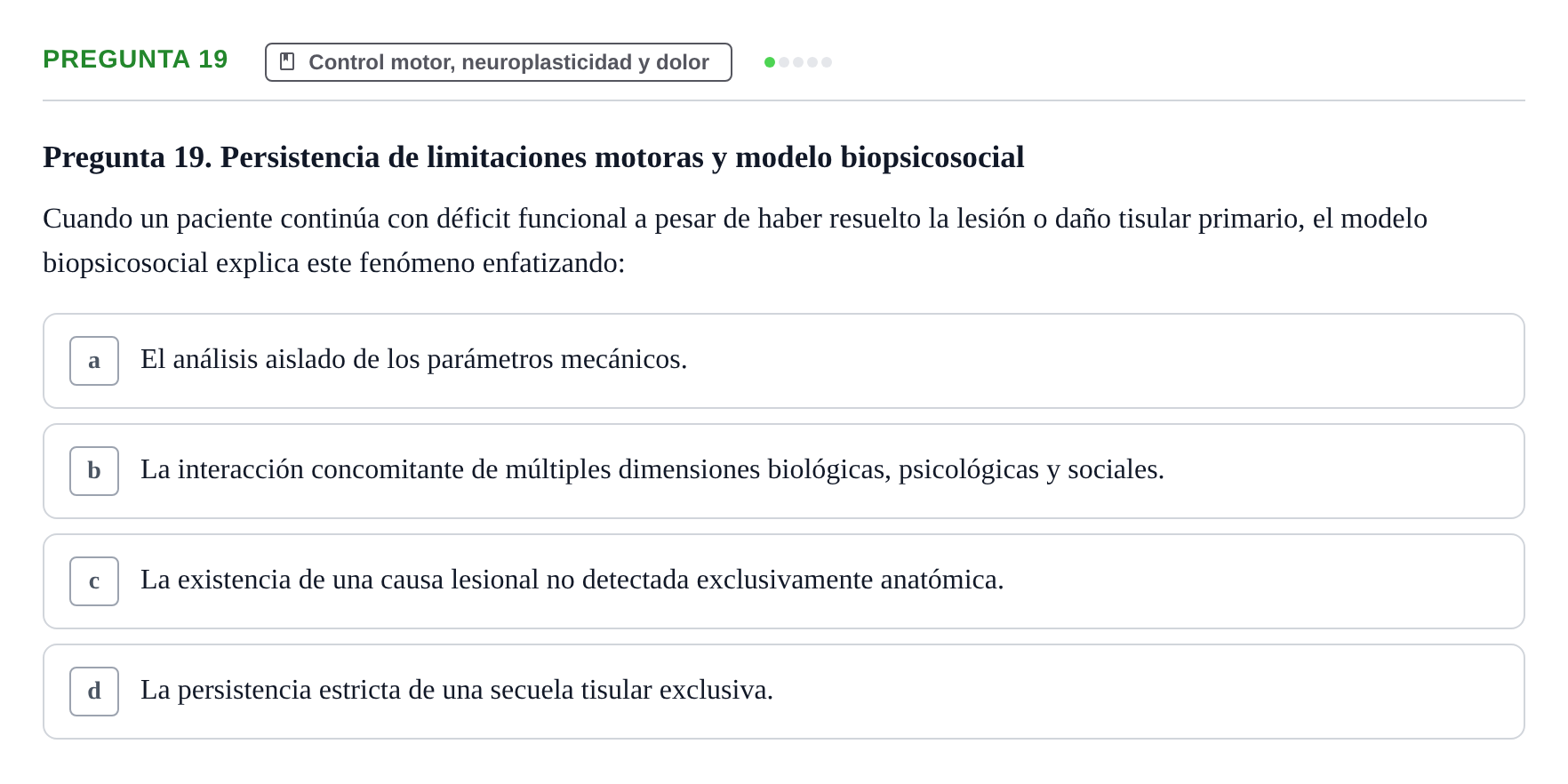Enunciado: Pregunta 19 · Anatomía Humana UB Juny 2020
