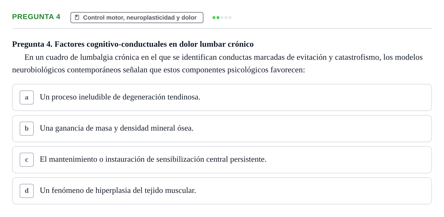 Enunciado: Pregunta 4 · Anatomía Humana UB Juny 2020