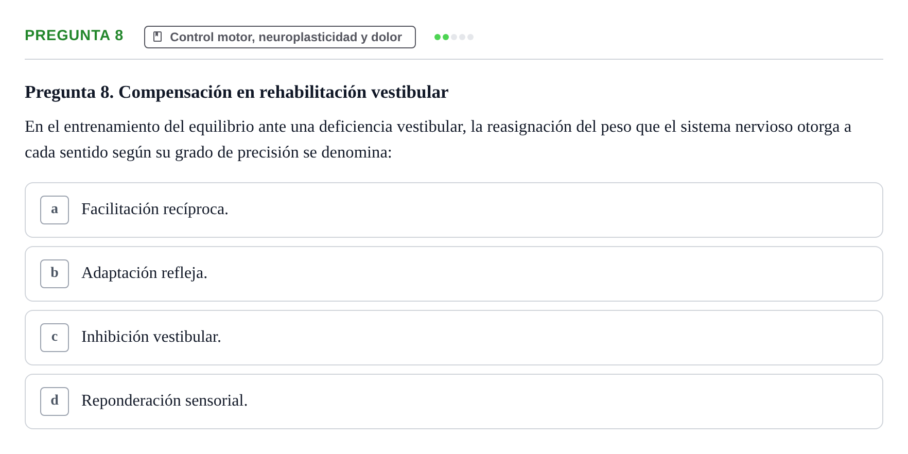 Enunciado: Pregunta 8 · Anatomía Humana UB Juny 2020