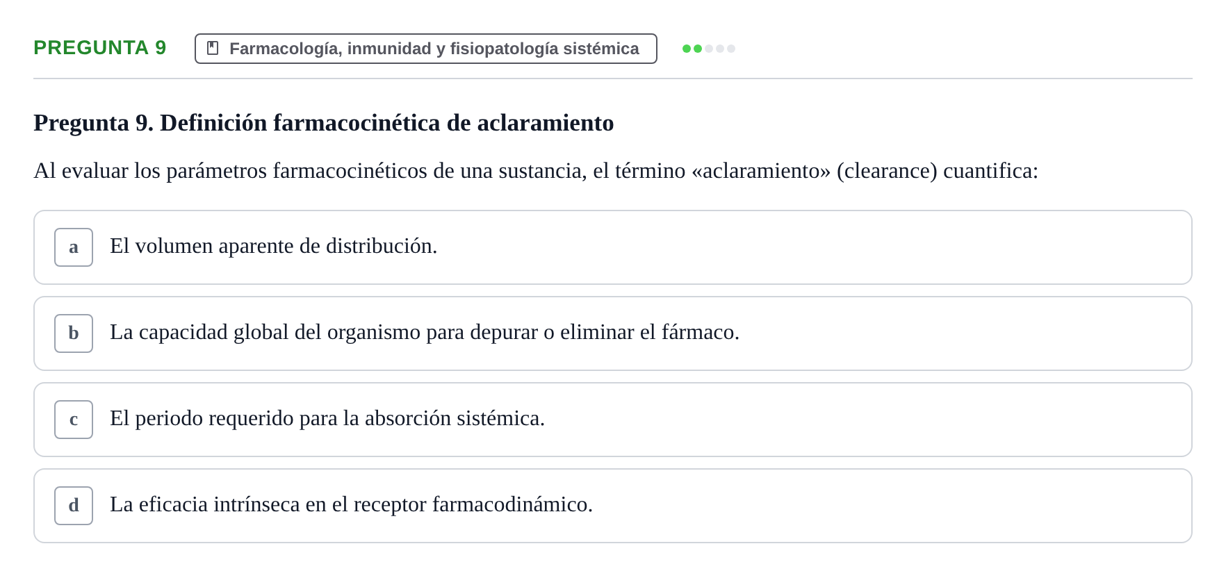 Enunciado: Pregunta 9 · Anatomía Humana UB Juny 2020