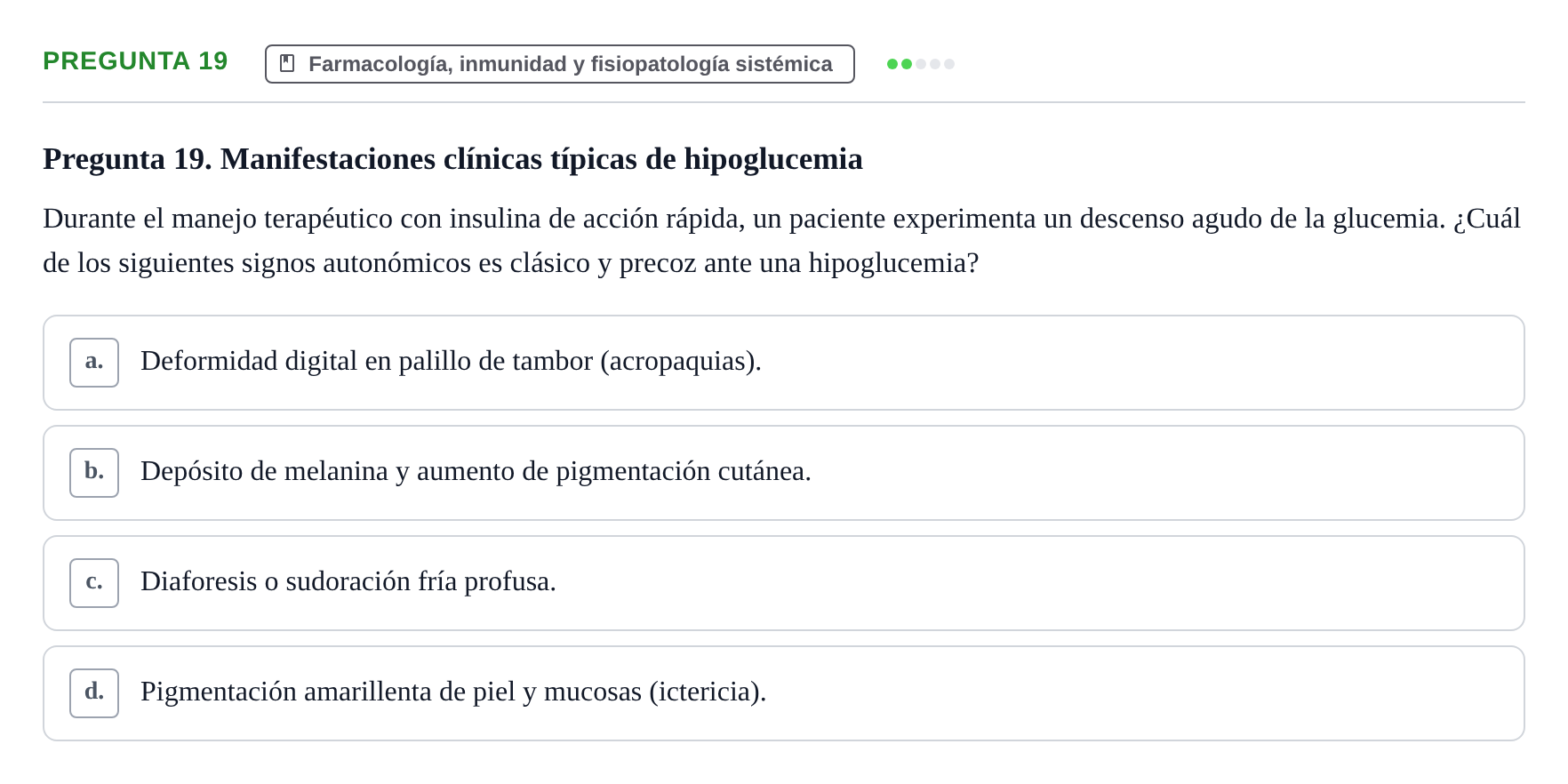 Enunciado: Pregunta 19 · Anatomía Humana UB Juny 2020