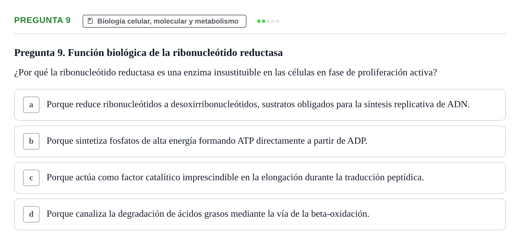 Enunciado: Pregunta 9 · Anatomía Humana UB Juny 2020