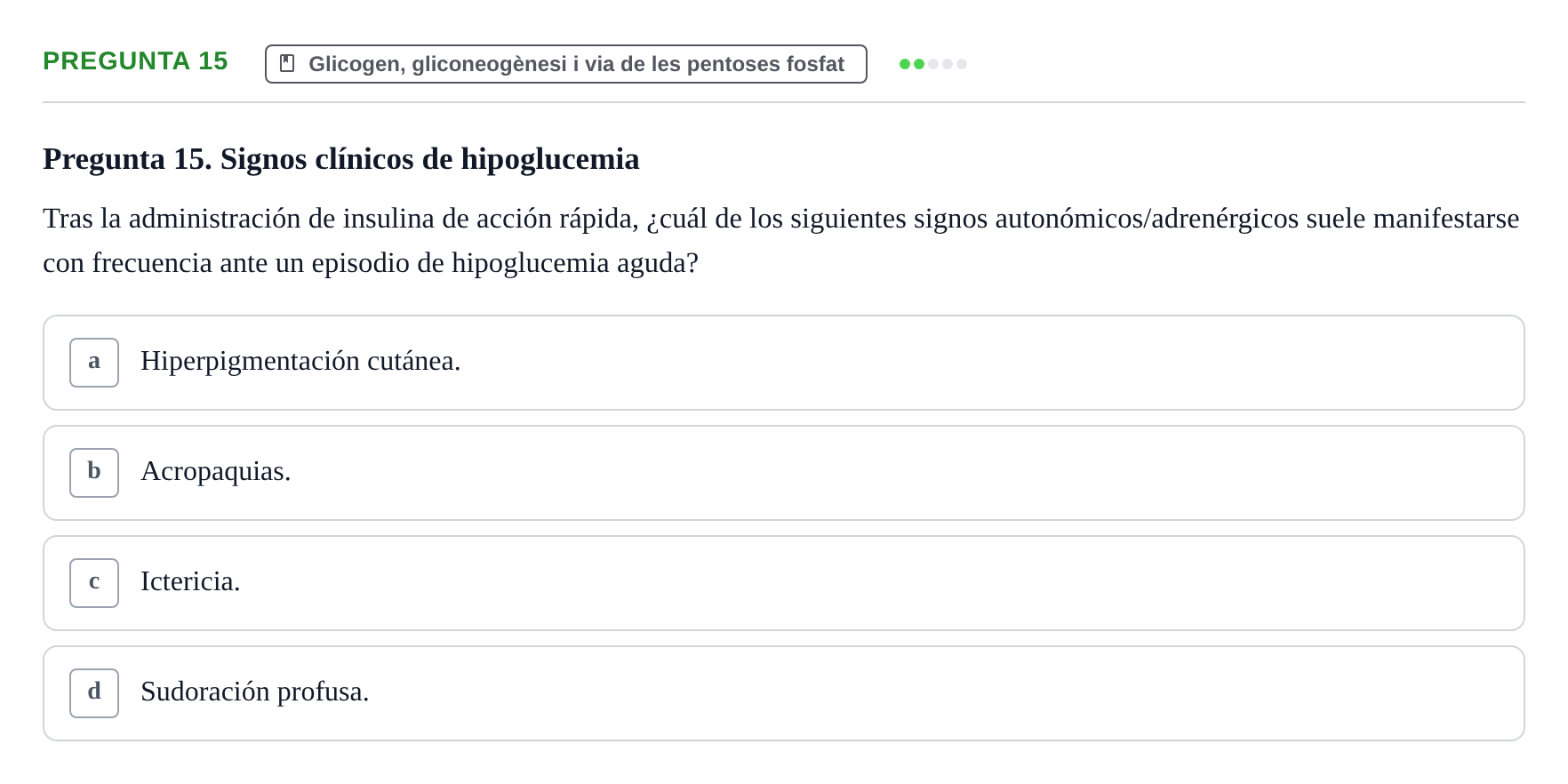 Enunciado: Pregunta 15 · bioquímica i nutrició UB Juny 2022