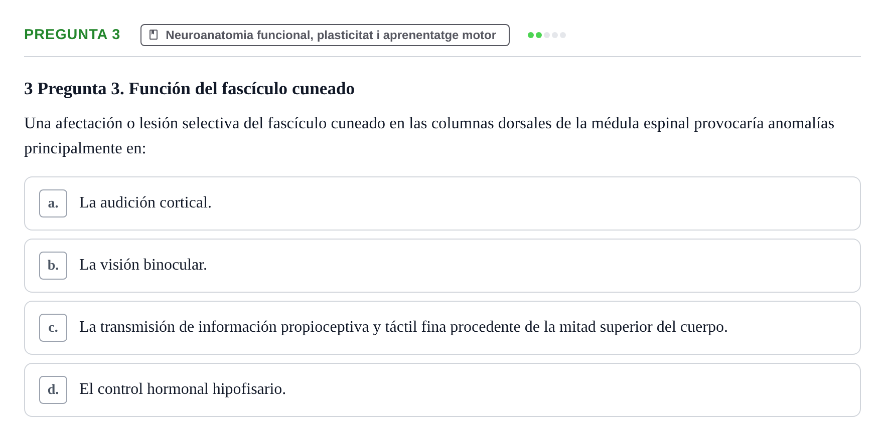 Enunciado: Pregunta 3 · bioquímica i nutrició UB Juny 2022