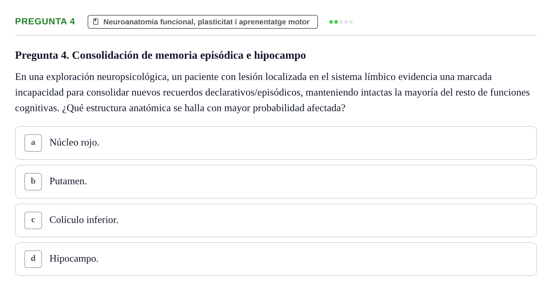 Enunciado: Pregunta 4 · bioquímica i nutrició UB Juny 2022