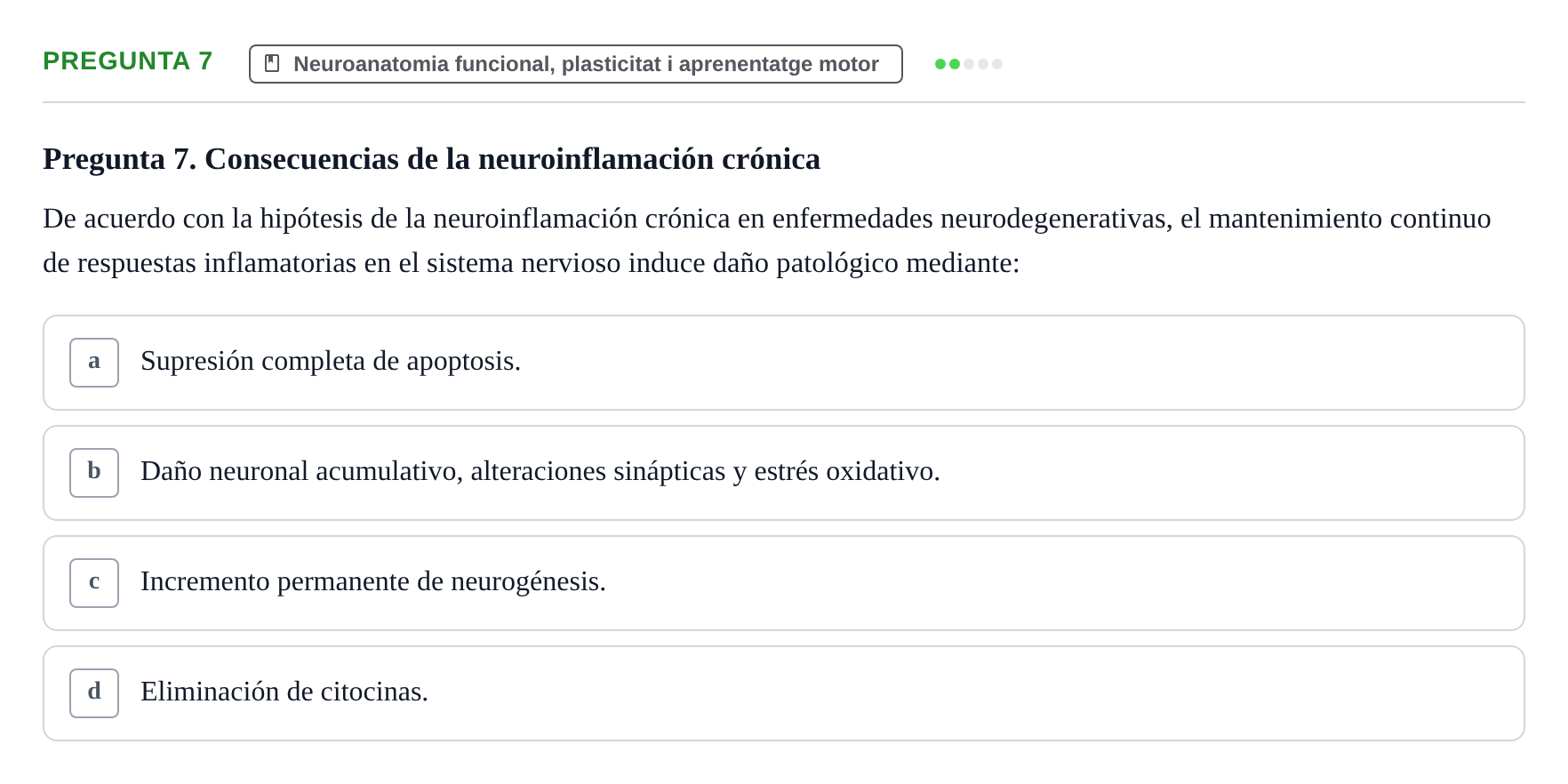 Enunciado: Pregunta 7 · bioquímica i nutrició UB Juny 2022