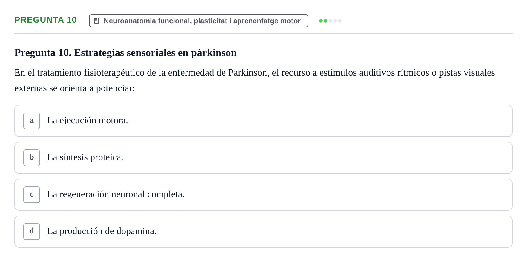 Enunciado: Pregunta 10 · bioquímica i nutrició UB Juny 2023