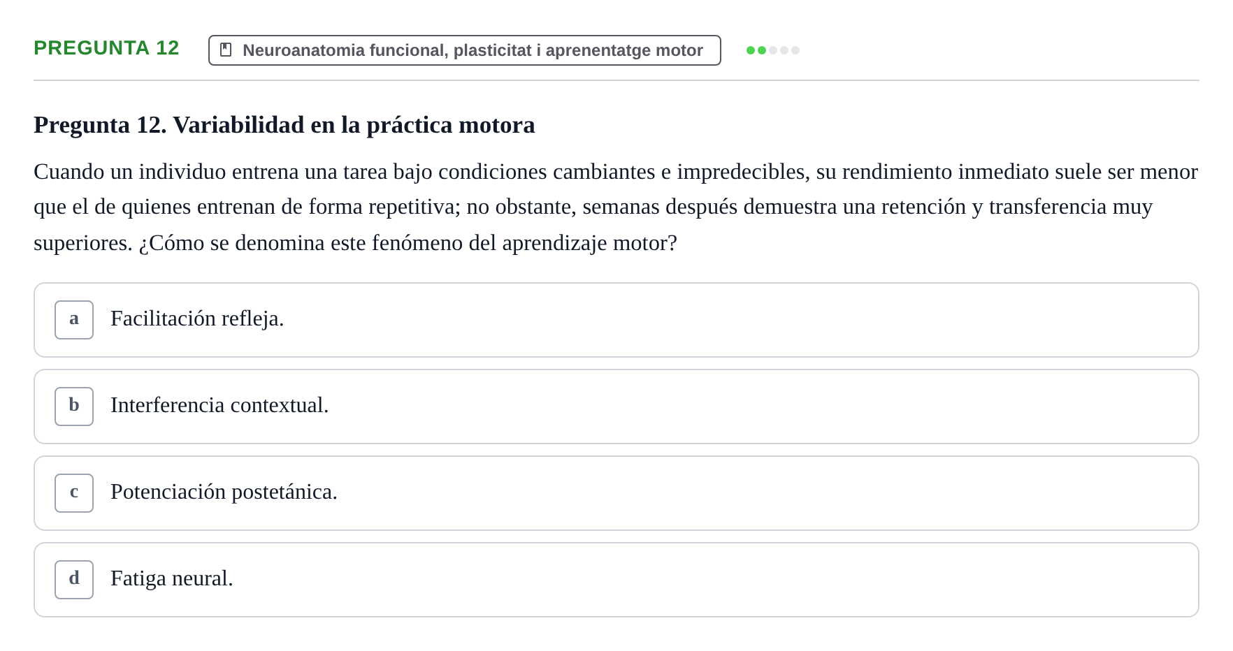 Enunciado: Pregunta 12 · bioquímica i nutrició UB Juny 2023