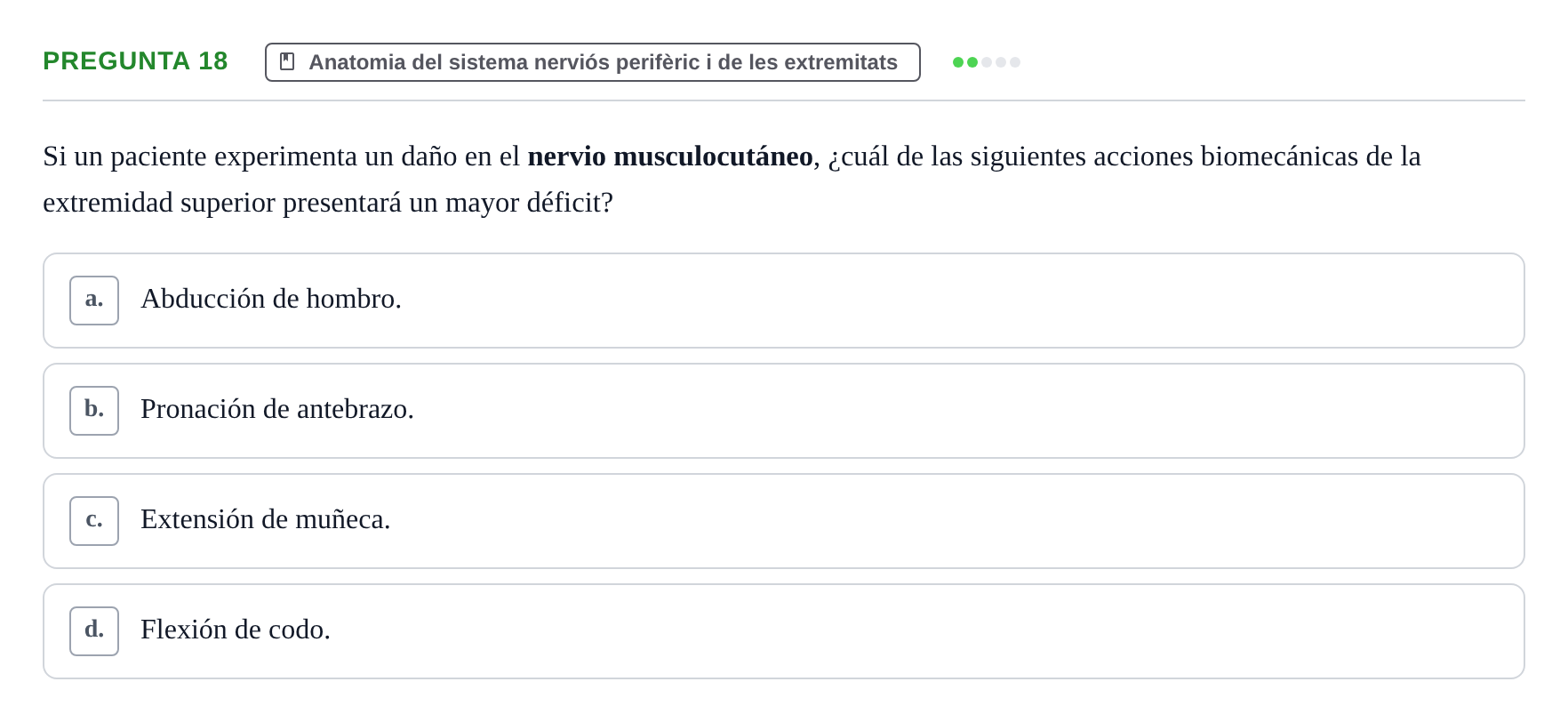 Enunciado: Pregunta 18 · bioquímica i nutrició UB Juny 2023