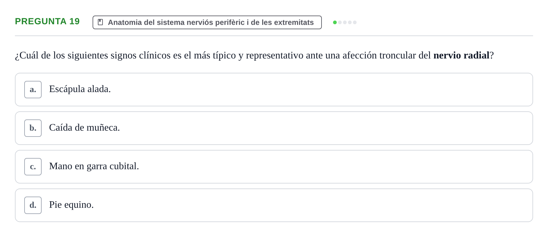 Enunciado: Pregunta 19 · bioquímica i nutrició UB Juny 2023