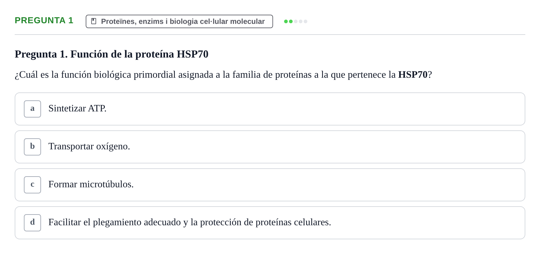 Enunciado: Pregunta 1 · bioquímica i nutrició UB Juny 2023