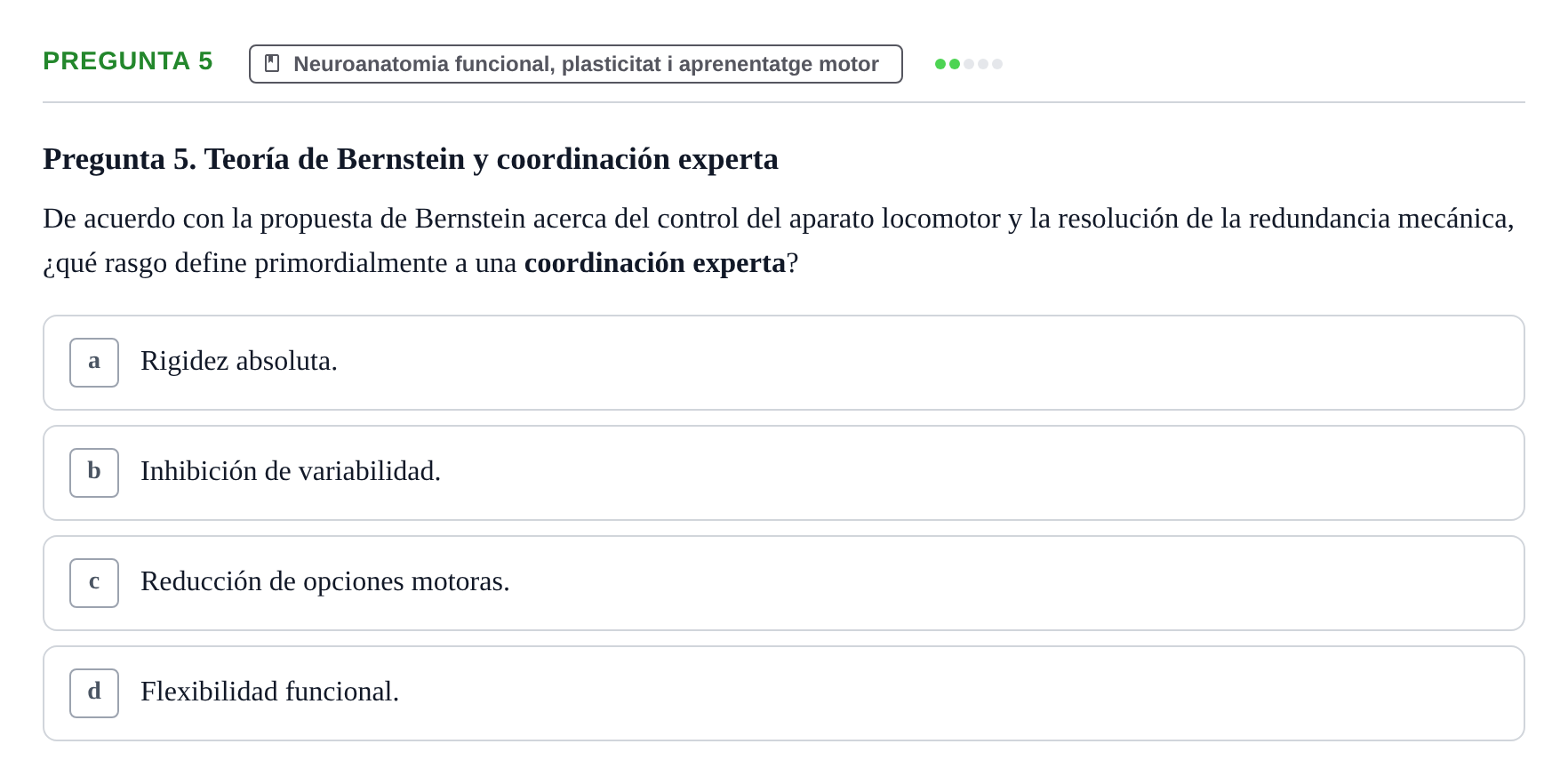 Enunciado: Pregunta 5 · bioquímica i nutrició UB Juny 2023