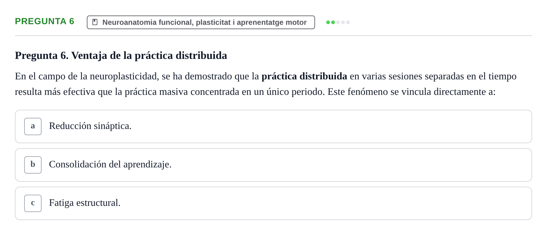 Enunciado: Pregunta 6 · bioquímica i nutrició UB Juny 2023