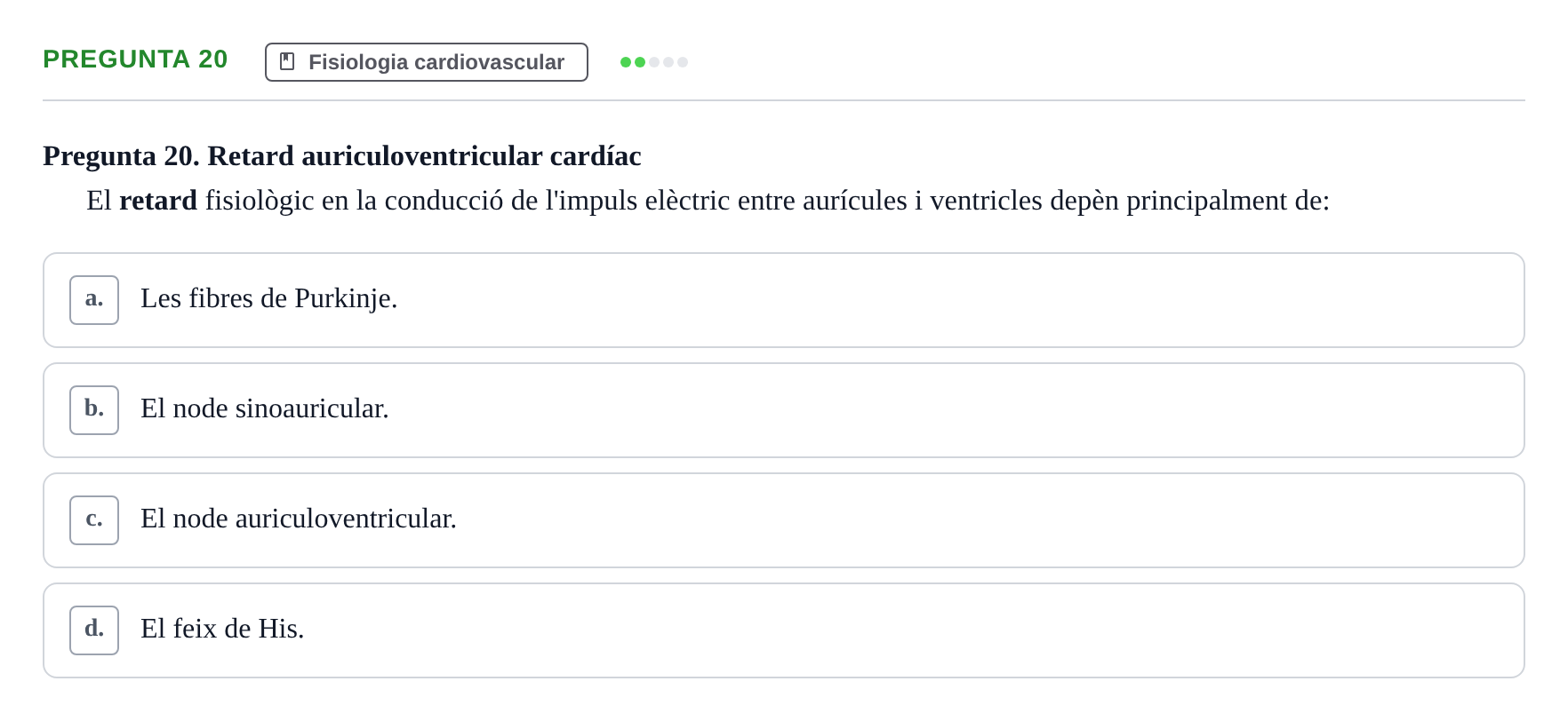 Enunciado: Pregunta 20 · Fisiología UB Examen 3 de Fisiologia