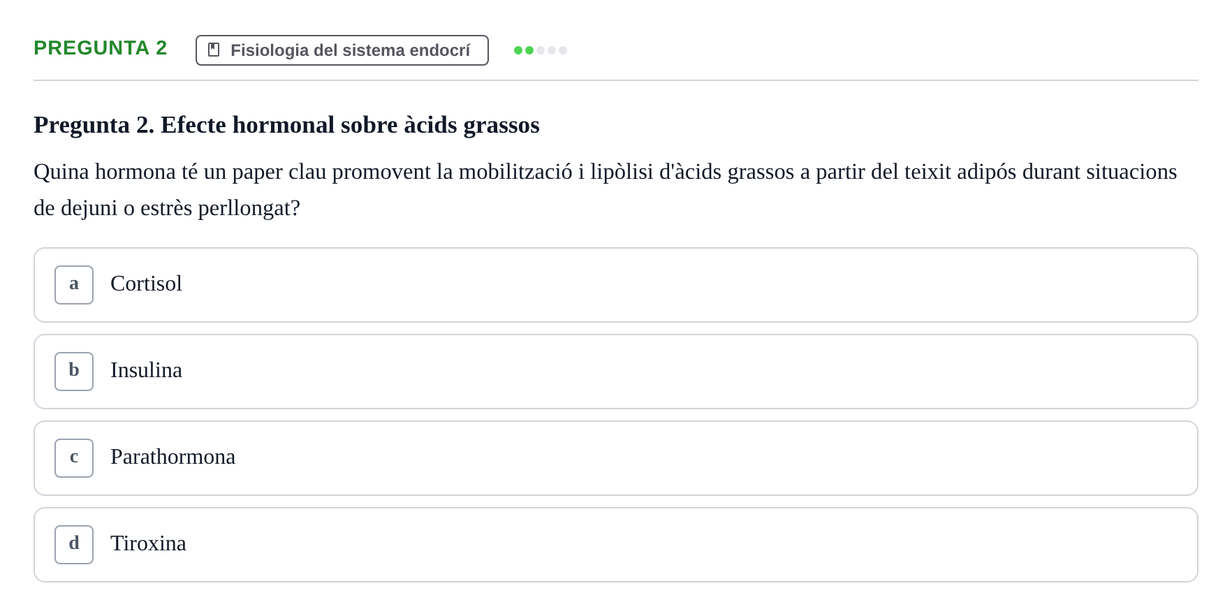 Enunciado: Pregunta 2 · Fisiología UB Examen 3 de Fisiologia